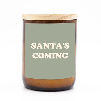 Santa's Coming Gingerbread Candle