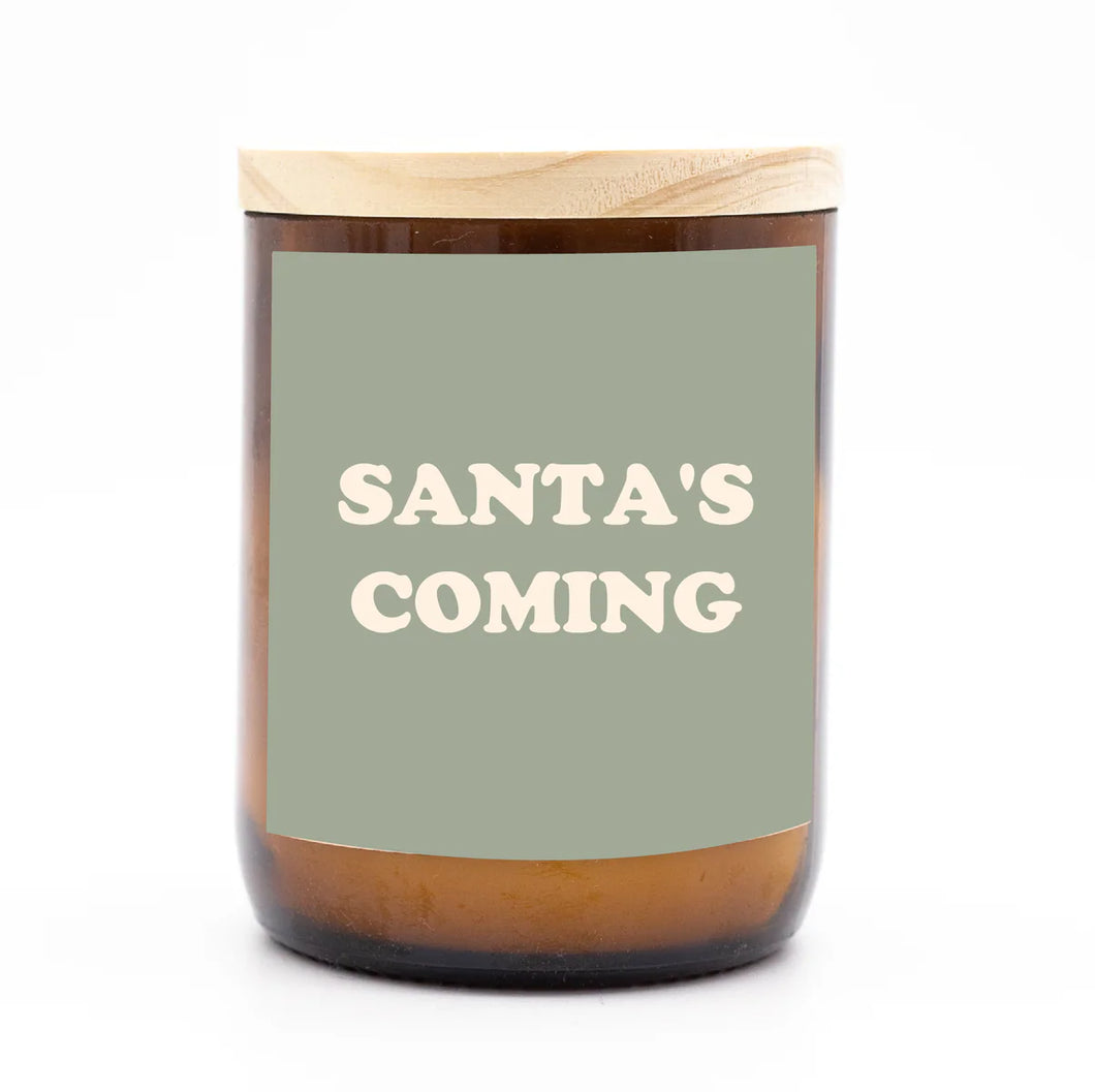 Santa's Coming Gingerbread Candle