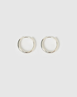 Jett Silver Hoop Earrings - medium