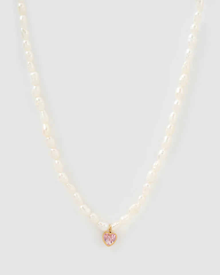 Kiki Pearl Heart Necklace