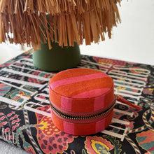 Pink & Deep Orange Stripe Mini Jewellery Box