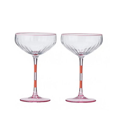 Lena Glass Coupe Duo - Pink/Orange