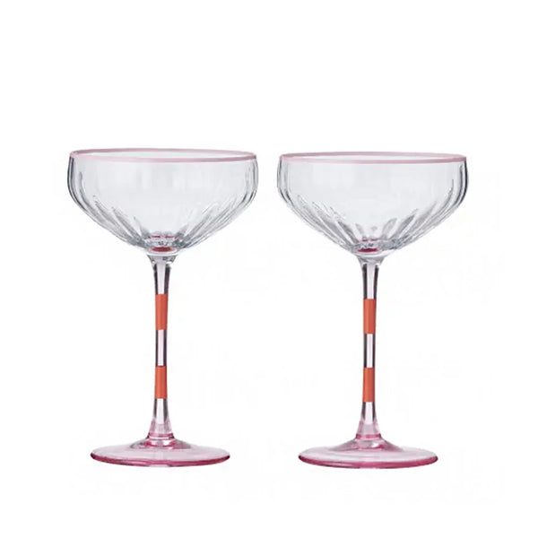 Lena Glass Coupe Duo - Pink/Orange