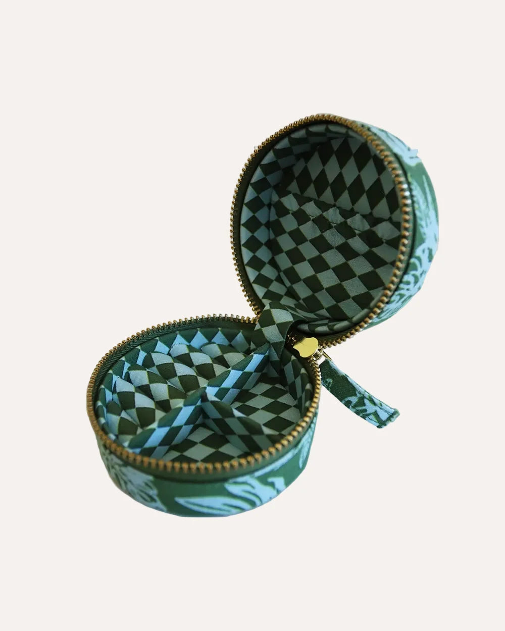 Green & Teal Leaf Pattern Mini Jewellery Box