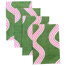 Green + Highlighter Pink Spaghetti Napkins