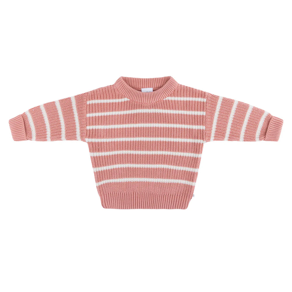 Chunky Rib Knit Jumper - Cameo Stripe
