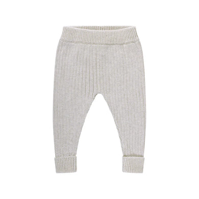 Organic Chunky Rib Knit Pant - Snow Marle