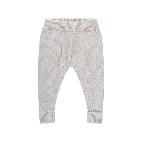 Organic Chunky Rib Knit Pant - Snow Marle