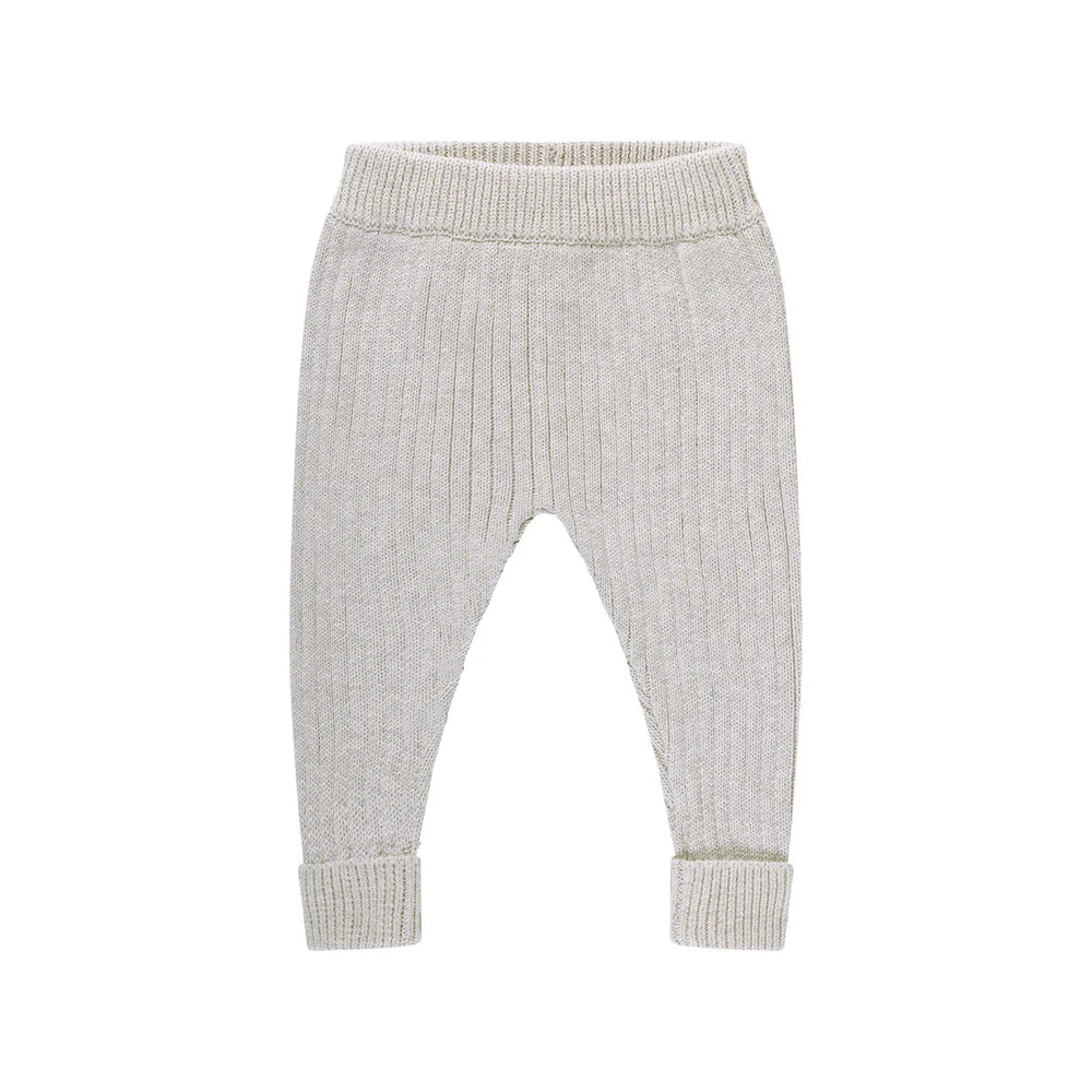 Organic Chunky Rib Knit Pant - Snow Marle