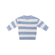 Knit Stripe Jumper - Sky Blue Stripe