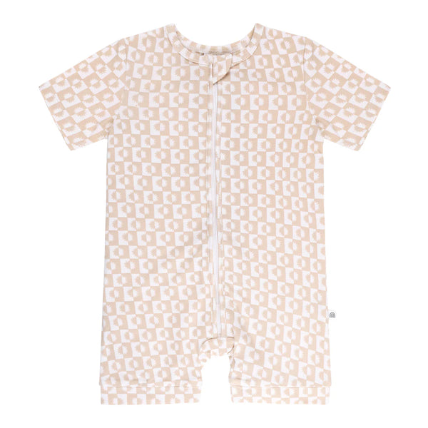 Onesie Zip Short Sleeve - Neutral Sunrise