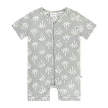 Onesie Zip Short Sleeve - Palm Tree