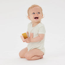 Comfy Bodysuit Short Sleeve - Sage Stripe