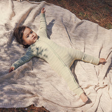 Waffle Onesie - Sage Stripe