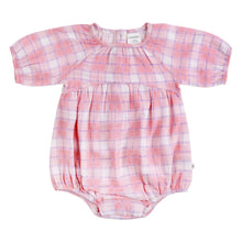 Long Sleeve Bubble Woven Romper - Check