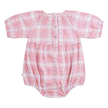 Long Sleeve Bubble Woven Romper - Check