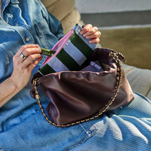 Tiny Zip Pouch – Green Blue Stripe