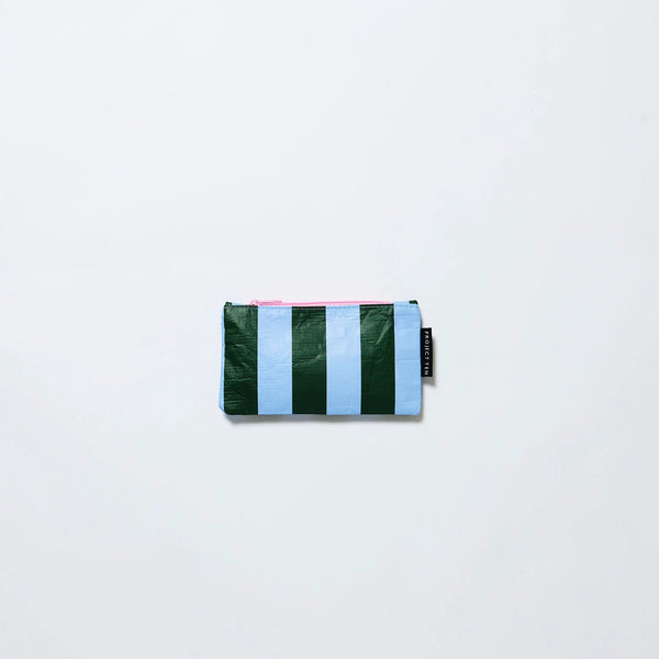 Tiny Zip Pouch – Green Blue Stripe