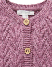 Merino Cable Cardigan - Fox Glove