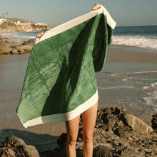 Crew Canyon Green Stripe Beach Towel