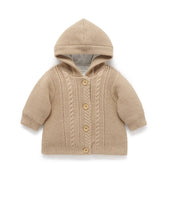 Knitted Padded Cable Jacket - Biscuit