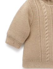 Knitted Padded Cable Jacket - Biscuit