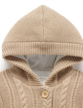 Knitted Padded Cable Jacket - Biscuit