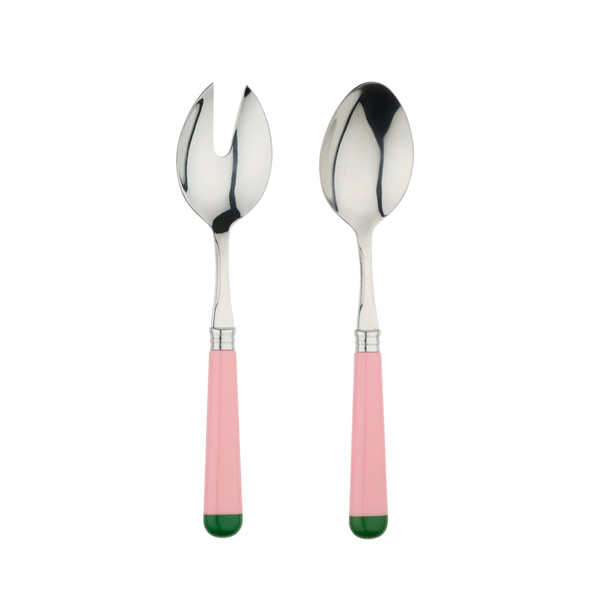 Pink and Green Salad Servers