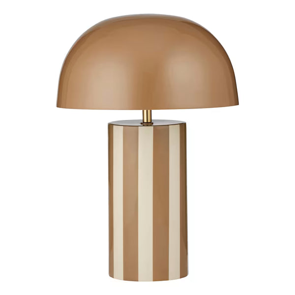 Raya Metal Lamp- Bown Ivory Stripe