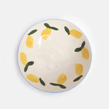 Blue Lemons Stoneware Bowl