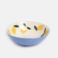 Blue Lemons Stoneware Bowl