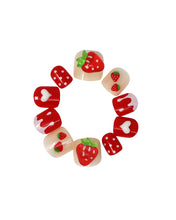 3D Fidget Spinner Press On Nails Strawberry