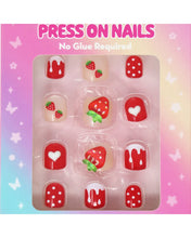 3D Fidget Spinner Press On Nails Strawberry