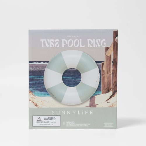 Tube Pool Ring - Vacay Olive Stripe