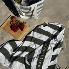 Cooler Tote - Olive Stripe