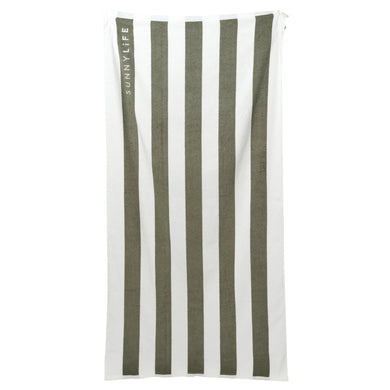 Luxe Towel - Olive Stripe