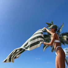 Luxe Towel - Olive Stripe