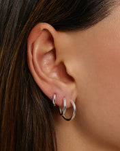 Jett Silver Hoop Earrings - medium