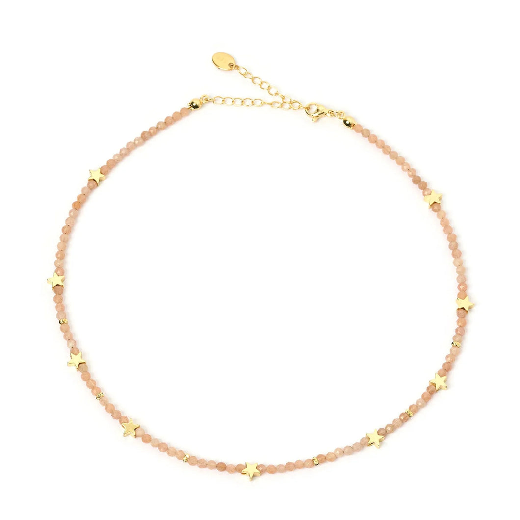 Superstar Gemstone Necklace - Rose Quartz