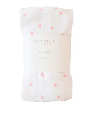 Muslin Swaddle Pink Stars
