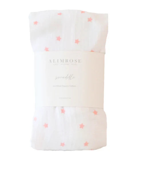 Muslin Swaddle Pink Stars