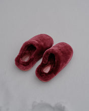 Wine Sheepskin Slippers