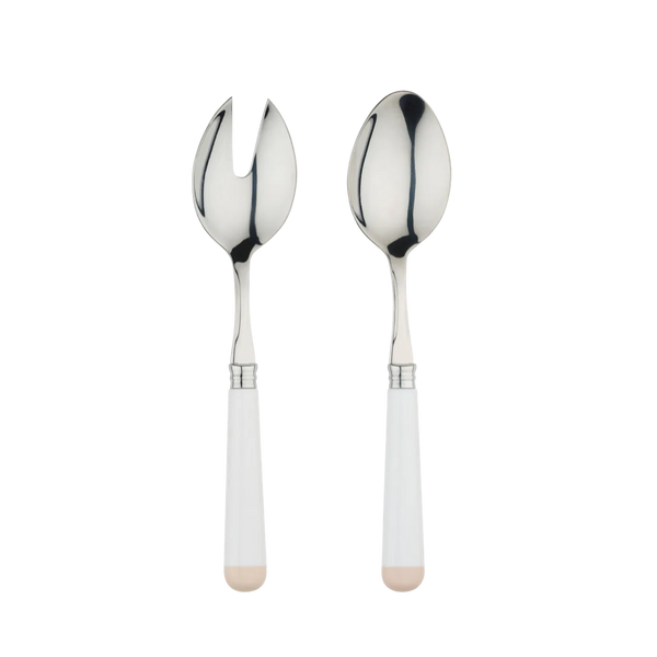 White and Beige Salad Servers