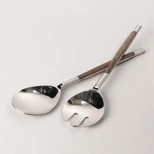 Wood Inlay Salad Server