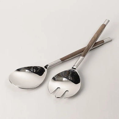Wood Inlay Salad Server