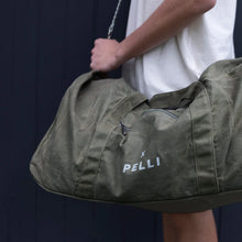 Overlander - Large Waxed Canvas Duffle Bag in Burnt Olive Green