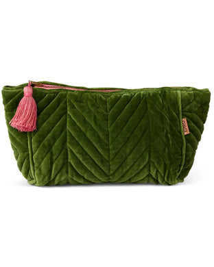 Moss Velvet Toiletry Bag