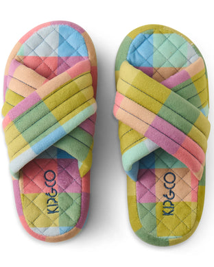 Florida Tartan Quilted Velvet Slippers