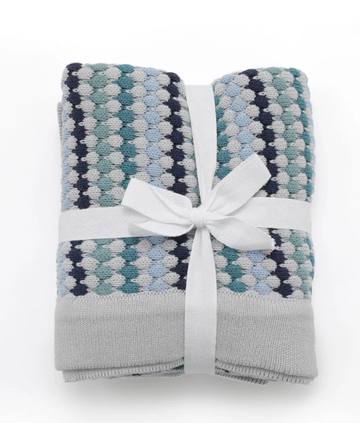 Confetti Stripe Baby Blanket - Blue