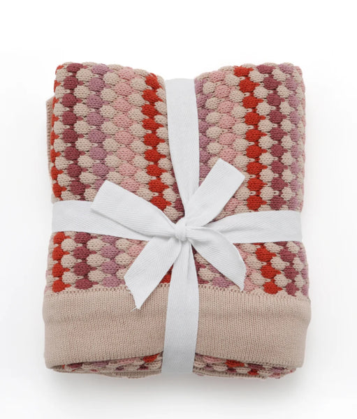 Confetti Stripe Baby Blanket - Pink